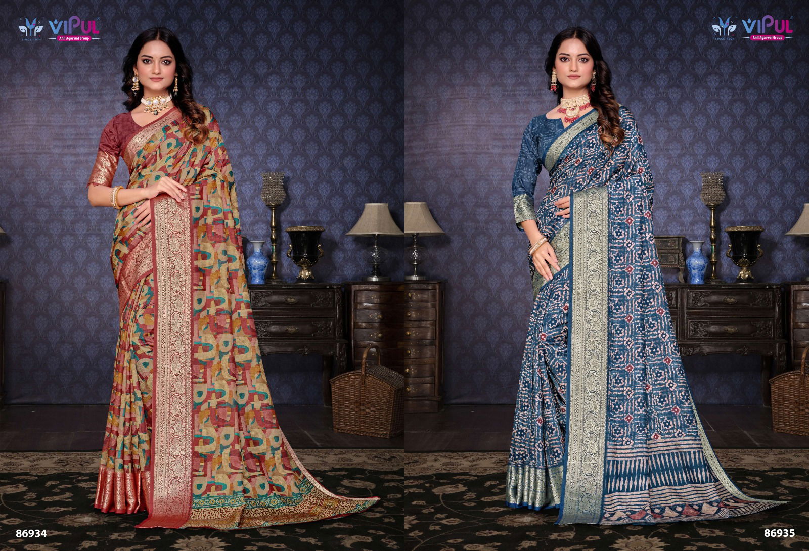 Madhura By Vipul Soft Silk Printed Daily Wear Saree Wholesalers In Delhi